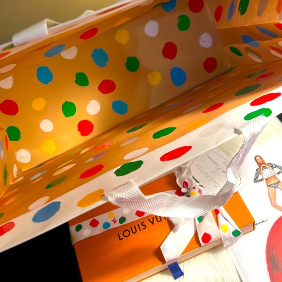 🔥 Louis Vuitton x Yayoi Kusama Silk Scarf/Twilly - Picture 8 of 8